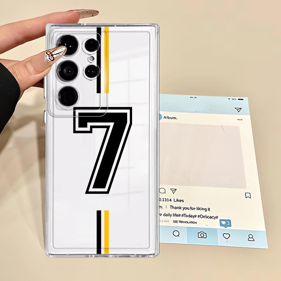 Горячий чехол с футбольным номером для Samsung Galaxy S20 S25 Ultra S22 S21 S10 Plus Note 10 20 Ultra S24 FE S23 Мягкий чехол
