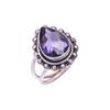Кольцо из стерлингового серебра 925 пробы с фиолетовым аметистом V9441, Фиолетовое кольцо, Кольцо-груша, Подарок на День святого Валентина, Подарок для нее, Подарок на день рождения, Ювелирное изделие ручной работы, S