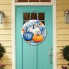Thanksgiving Fall Pumpkin Door Sign Harvest Festival Wooden Maple Leaf Door Hanger