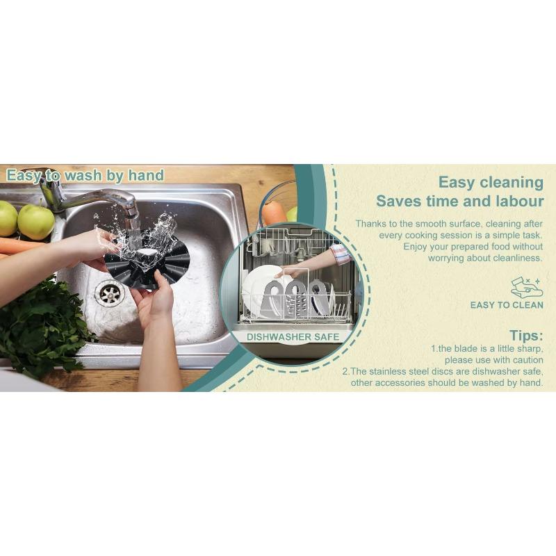 TopStrong 6-in-1 Food Processor 800W 2L Silver Multifunctional Chopper Slicer Shredder Kneader Dough Blender 3 Speeds Pulse EU