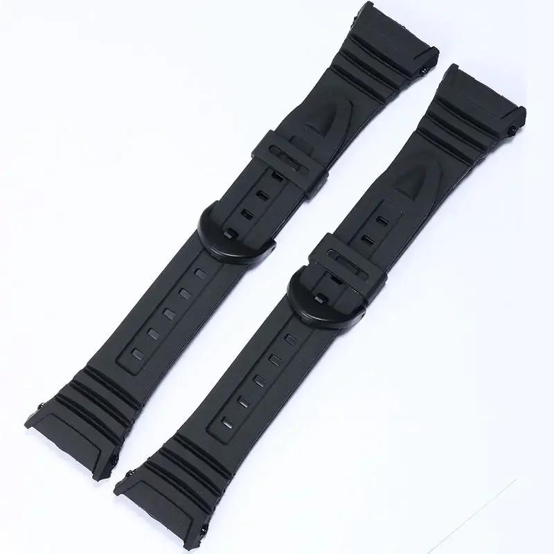 Ремешки для Casio 3239 W-96H-1A 2A 9A Электронные часы Специальный ремешок Черный Мужской Спортивный Водонепроницаемый Силиконовый Браслет