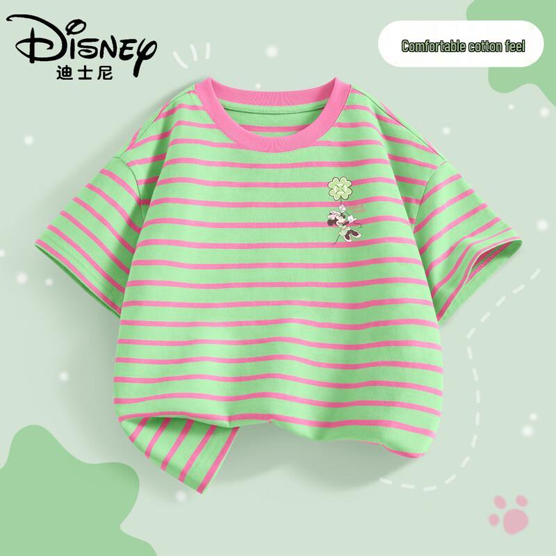 Disney Летняя полосатая футболка для девочек с быстрым высыханием