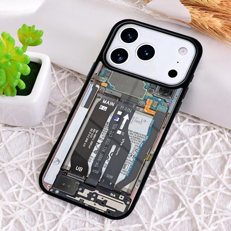 Ударопрочный чехол для телефона с рисунком материнской платы для iPhone 17 Air 16e 15 11 12 14 13 Pro Max Защитная крышка Coque