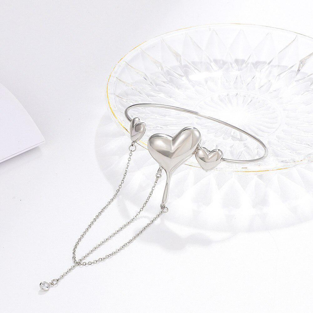 Модные подвески в форме сердца с кисточками на плечо, браслеты-цепочки для женщин, браслет-манжета с открытием, браслет-манжета в стиле панк, хип-хоп, украшения для тела ZH