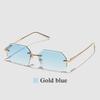 Ruiao Sunglasses Men Brand Designer Fashion Rimless Sun Glasses Shades Diamond Cut Lens Ladies Frameless Metal Eye Glasses