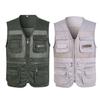 Outdoor Vest Zippers All Match Plus Size Stylish Pure Color Straight for Hunting