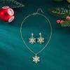 Zinc Zinc Zinc Alloy Xmas Dangle Earrings Colorful Snowflake Necklace Fashion Christmas Jewelry Set  Women