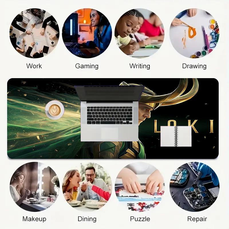 1Pc Loki'S Cosmic Journey Gaming Mouse Pad Keyboard Desk Mat Non-slip Rubber Lock Edge Waterproof Computer Mousepad for Office Home Decor S1313