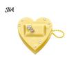 Earphone Case for Wired Headphones Heart Shape Earbud Organizer with Faux Diamonds, Portable Headphone Storage Cute Bag Charm Girls Holder Bags