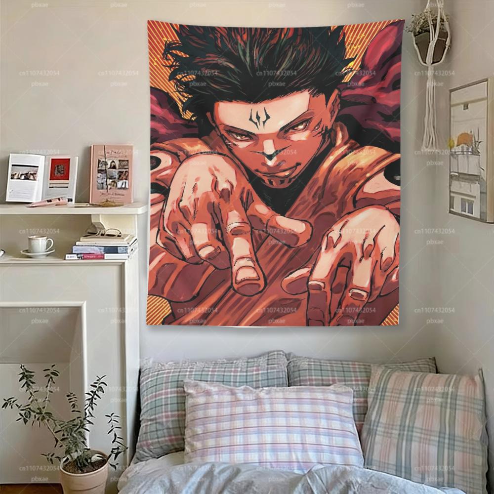 Настенный гобелен Jujutsu Kaisen Аниме Манга Арт Настенное панно для спальни общежития гостиной Декор для фанатов
