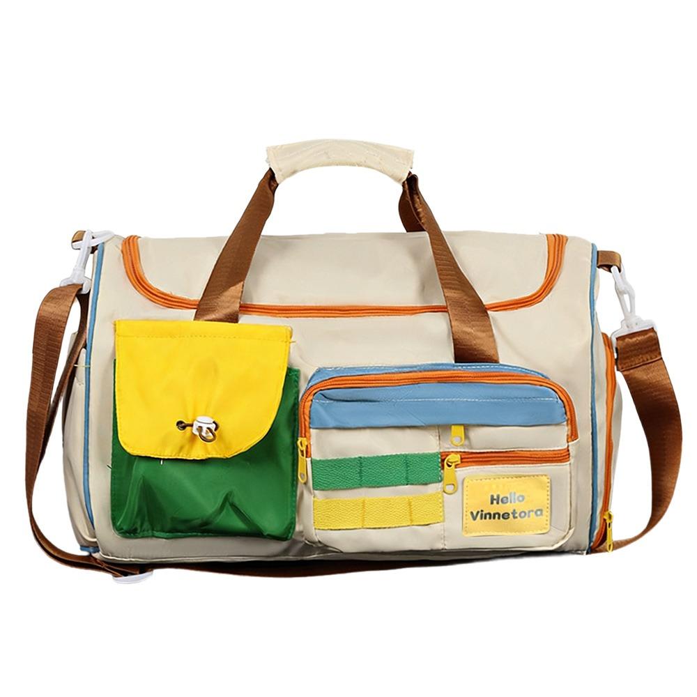 Fashion Large Capacity Travel Bag Colorful with Shoulder Strap Duffel Bag Multi-Pocket Luggage Fitness Training