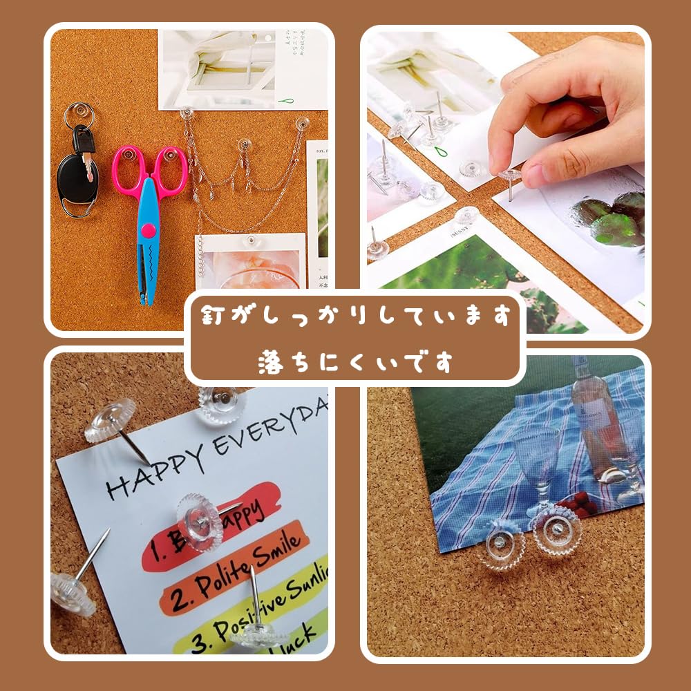 ZHICHUANGW Transparent Gear Shape 100pcs 12x16mm with Storage Case [Thumbtacks]