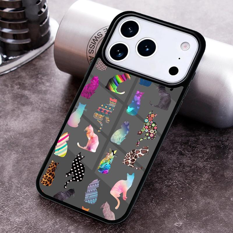 Space Happy Cats Phone Case For iPhone 17,16e,15,14,13,12,11,Mini,Pro,MAX soft Silicone Cover