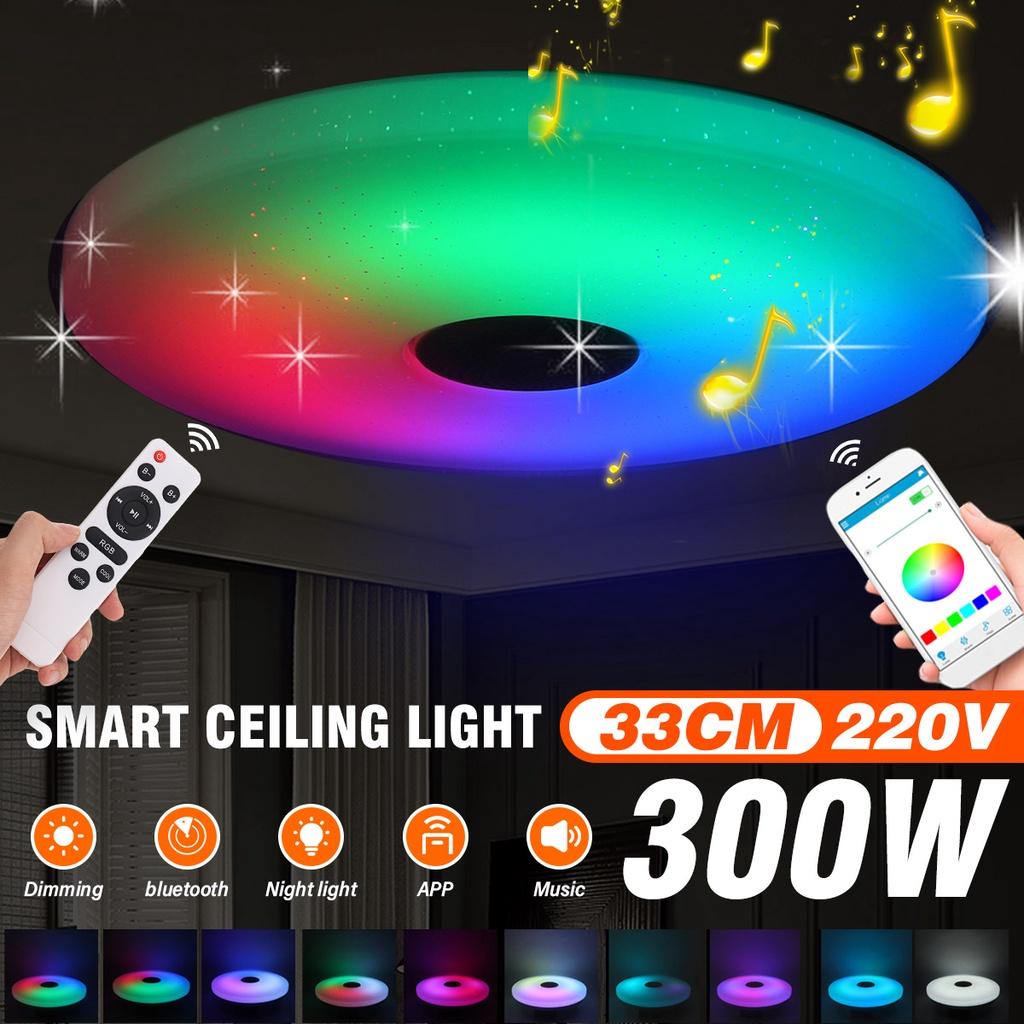 300 Вт 220 В современный светодиодный потолочный светильник RGB, домашнее освещение, дистанционное управление через приложение, Bluetooth-динамик, музыкальный светильник, умный потолочный светильник для спальни