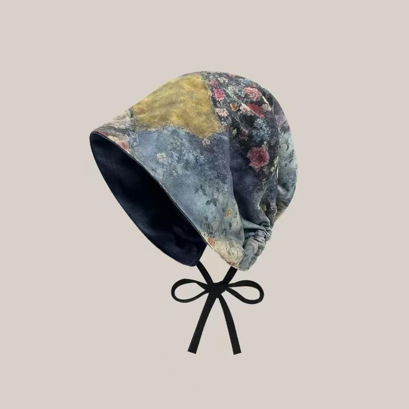 Womens Warm Knit Beanie Hat With Letter Print Foldable Winter Headwear Cold Weather Ear Protection Slimming Face Effect