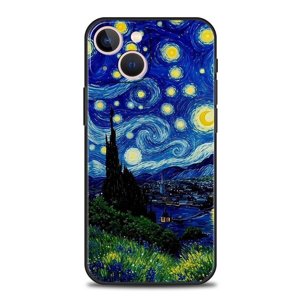 Claude Monet Garden Paint Art Phone Case For iPhone 17 16 15 Pro Max 11 12 13 14 7 8 Plus SE 2020 X XR XS Cover Soft Black