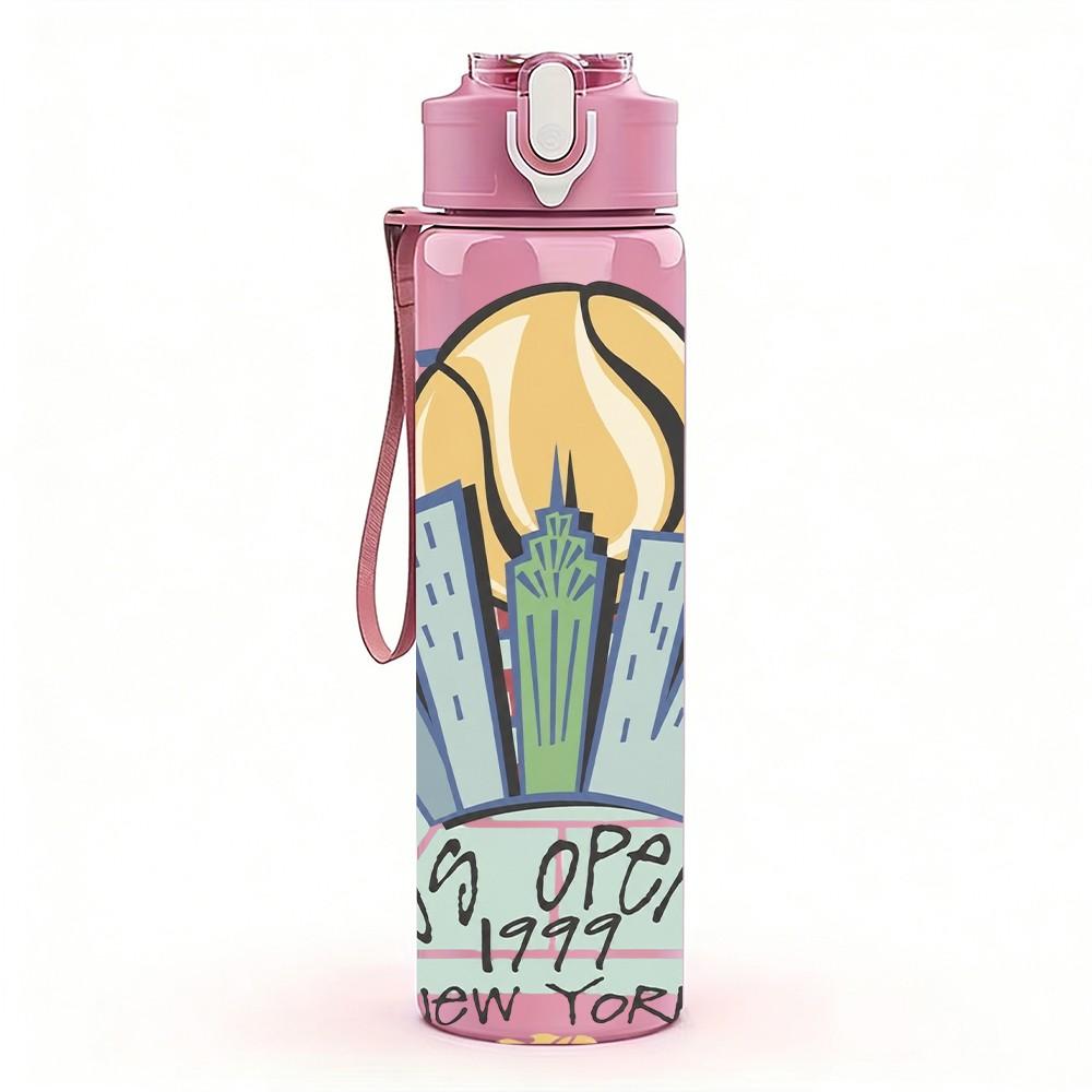 1PC Statue Of Liberty 750ml sports water bottle leakproof straw lid outdoor office home