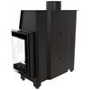 KRATKI SIMPLE Right Steel Air Fireplace 6 kW Ø 150 black lining