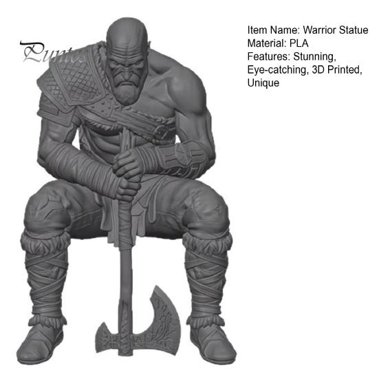 Украшение комнаты 3D-печатная статуя воина, фигурка скандинавской мифологии с декоративным оружием, коллекционный предмет для дома, офиса, игр