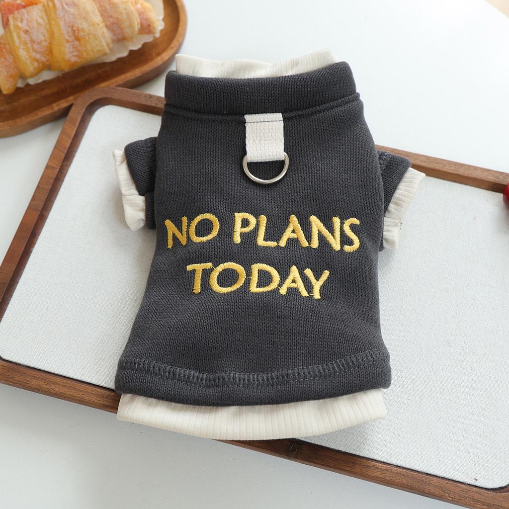 Pet Hoodie for Small Dogs Puppy Spring Autumn Two Legs Harness Outing Embroidered Letter Fake Two Piece Sweatshirt