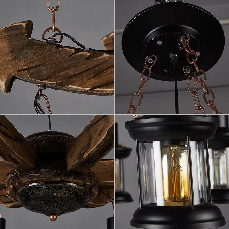 Ретро индустриальный стиль, кафе, ресторан, бар, люстра из массива дерева, индивидуальное креативное освещение для бара в отеле, якорное освещение