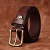 Men's Leather Belt Full Hole Vintage Distressed Knife for Handcraft Cut Genuine Leather Fashion Personality Trend First Layer Cowhide Belt