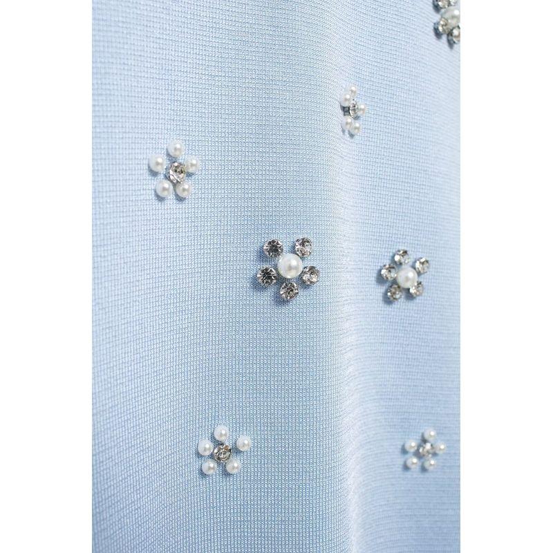 Kaslead New Arrival Women's Fashion Style Fashion Jewelry Beading Knitting Mini Dress 2142081