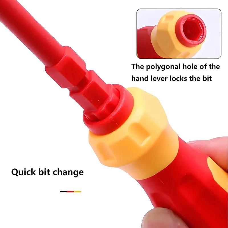 Набор из 3 изолированных отверток 3 в 1 PH1/PH2 Многоцелевая отвертка Электрики Шлицевая Крестовая Набор инструментов с битами