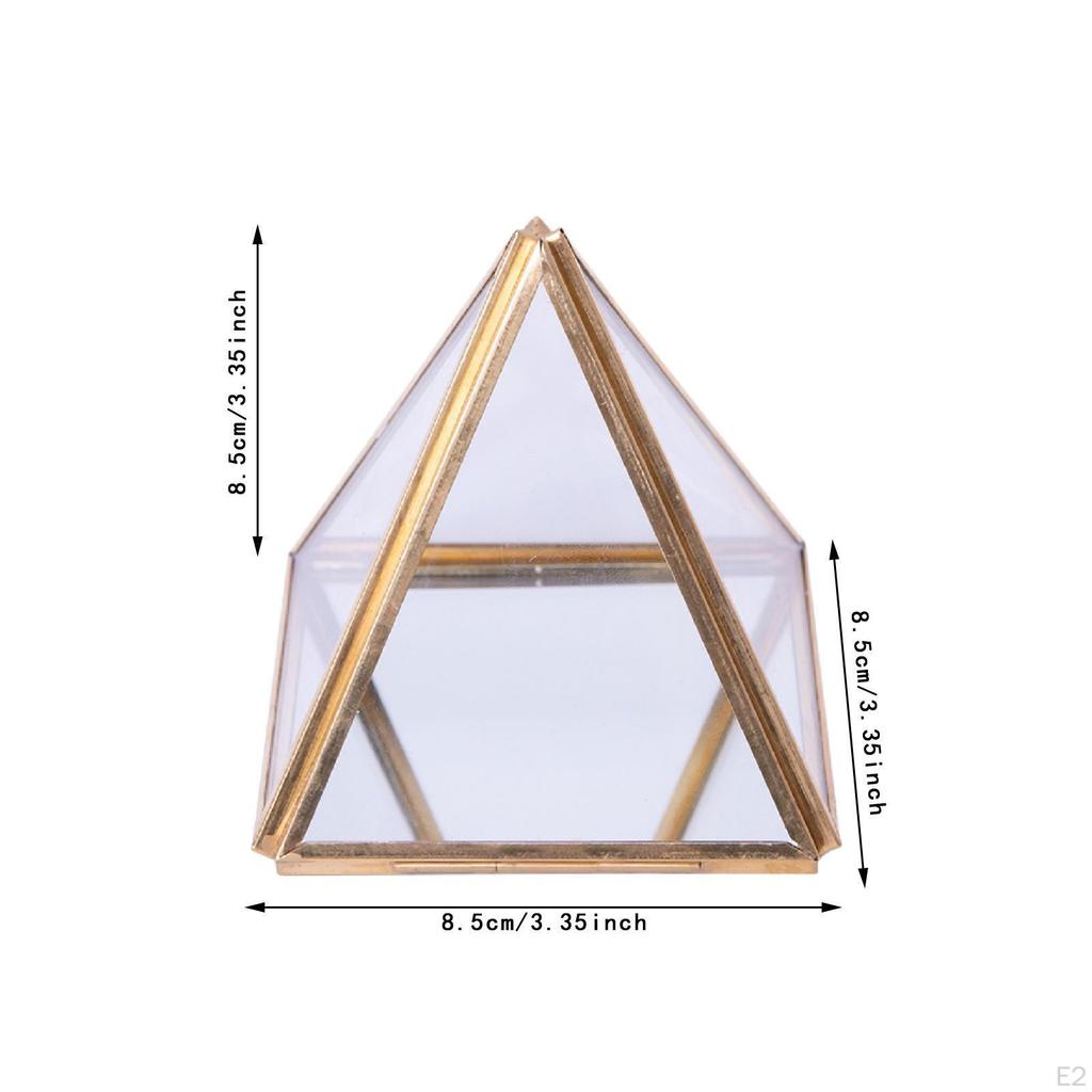 Стеклянная шкатулка для украшений Декоративный подарок Современный геометрический пыленепроницаемый дисплей Кейс Сувенир для
