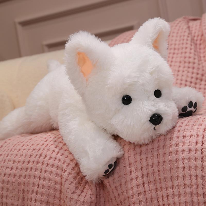 Cute West Highland Terrier Stuffed Animal Plush Toy Doll Girl Sleeping Pillow Bear Doll Large Birthday Gift