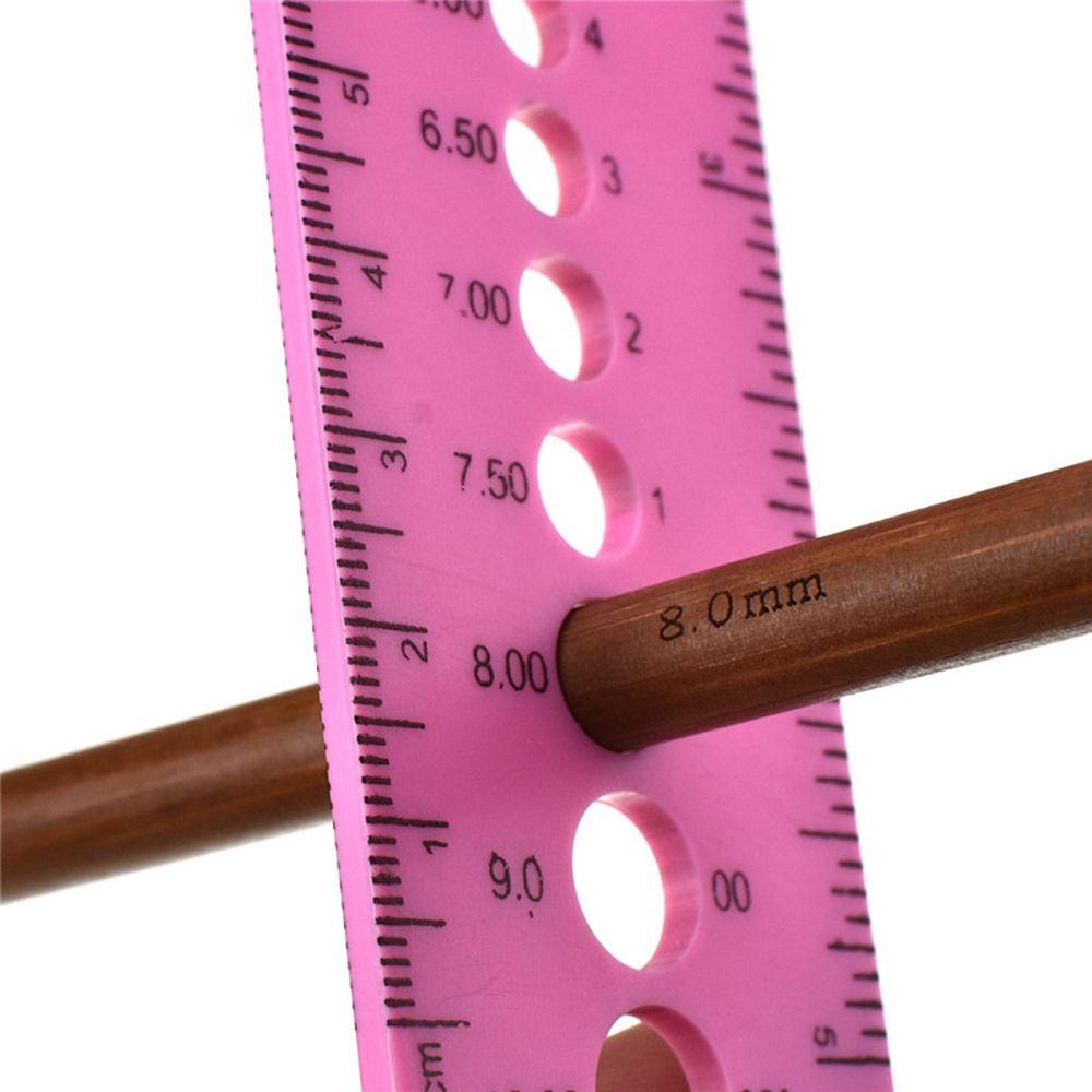 Inch 2.0mm-10.0mm Crochet Hook Craft DIY Sewing Tools Needle Gauge Measure Ruler Sewing Ruler