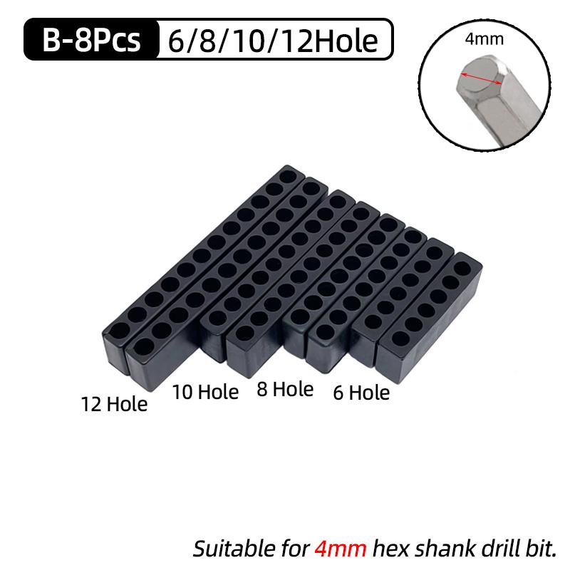 Набор 10 шт. 6/8/10/12/15 отверстий 6,35 мм/4 мм шестигранный хвостовик держатель бит для отвертки пластиковый органайзер для хранения головок сверл ручные инструменты аксессуары