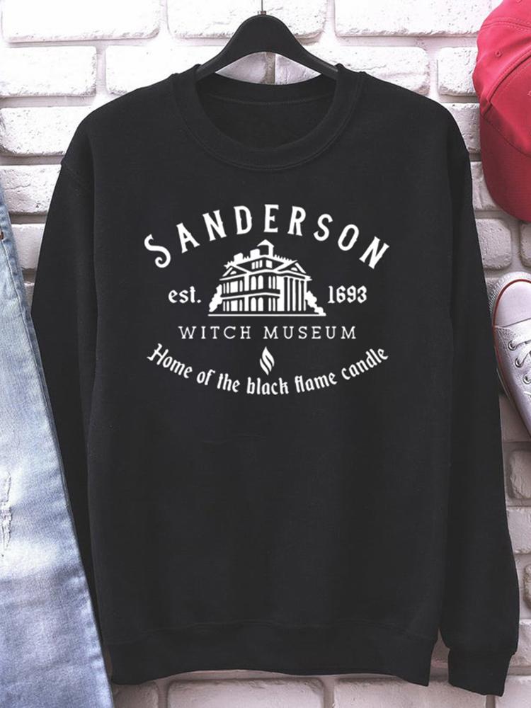 Толстовка Sanderson Witch Museum на Хэллоуин Толстовка Sanderson Sister унисекс Толстовки Черная толстовка со свечой Пуловеры