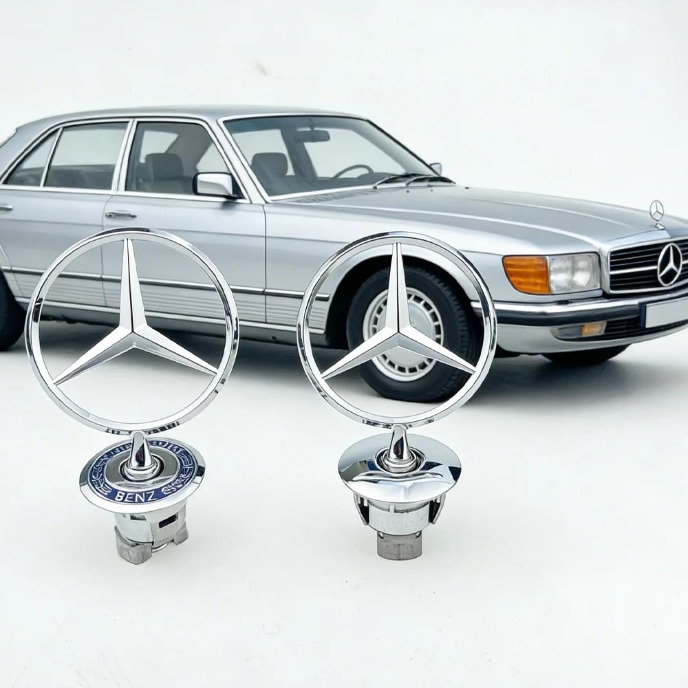 AABID1 ZZZ---1pcs 44mm 3D Metal Blue Chrome Star Bonnet Hood Logo Emblem Badge for Mercedes Benz AMG W202 W203 W204 W208 W210 W220 W221