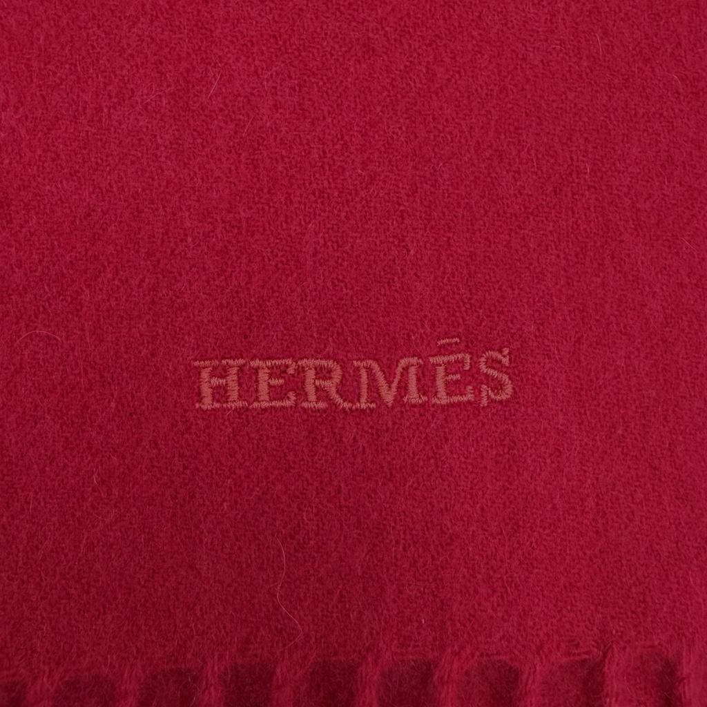 Pristine HERMES Scarf Red cashmere Women Used