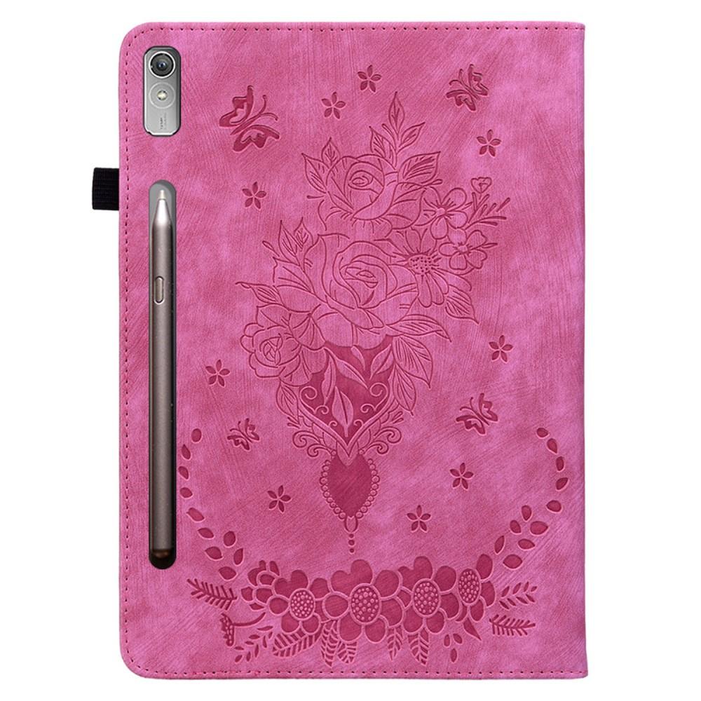 Lenovo Tab P12 Case, Rose and Butterflies, Pink