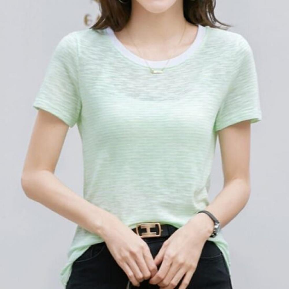 Navava NT2302 STripe Round Neck ShorT Sleeve T shirT