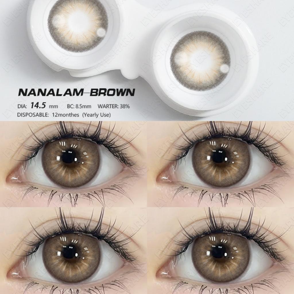 Eyeshare Цветные контактные линзы Линзы цвета морской волны Натуральные черные линзы Контактные линзы шоколадного цвета Серые линзы 1 пара