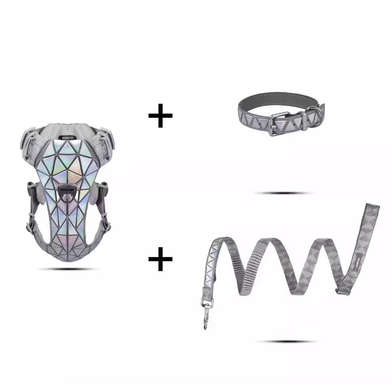 Дизайнерская нагрудная шлейка для собак с блестками, светящаяся большая шлейка для собак, роскошный ошейник для собак, взрывозащищенная шлейка с пуншем, аксессуары для собак