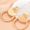 Fashionable Rectangular Semicircle Circle Earrings Punk Drop Earrings For Women Girls