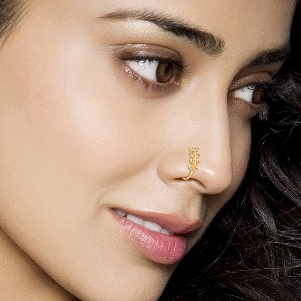 Панк Цветок Листья Сердце Для Мужчин Корейский Носовой Обруч Кристалл Носовой Зажим Женщин Носовое Кольцо U-образной Формы