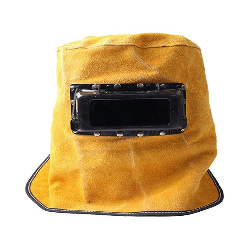 UYANGG Leather Welding Helmet Mask Solar Flip Cover Lens Breathable Leather Welding Clamshell Helmet Welder Security Protection