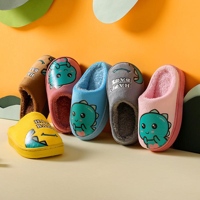3-10 Years Old Warm Children's Cotton Slippers Cartoon Indoor Parent-child Anti Slip Floor for Boys and Girls Cotton Shoes