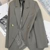 Versatile and Fashionable Korean Style Loose Grey Suit Jacket, Perfect for Autumn with British Trendiness