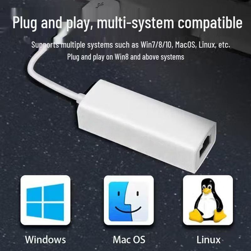 Driver-Free 100Mbps USB2.0 to RJ45 Network Adapter for Phones and Tablets