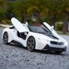 Премиум 1:Модель автомобиля BMW i8 из литого сплава, масштаб 22, фигурка - Белый