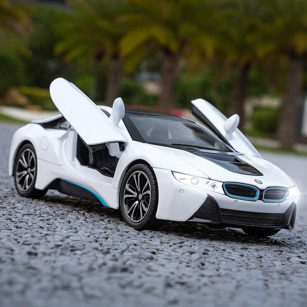 Премиум 1:Модель автомобиля BMW i8 из литого сплава, масштаб 22, фигурка - Белый