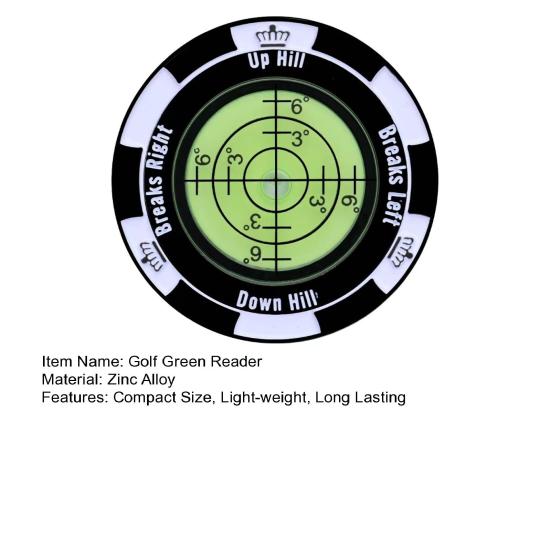 Маркер для мяча с зажимом для шляпы для гольфа и высокоточным зеленым помощником для чтения Компактный размер Легкий портативный пузырьковый уровень Гольф-паттинг Green Reader