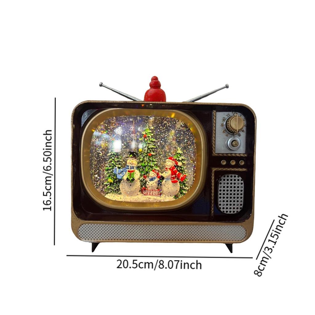 Glittering Christmas Music Box LED Night Light TV Design Gifts USB Powered Xmas Decoration Christmas Lantern for Bar Bedroom