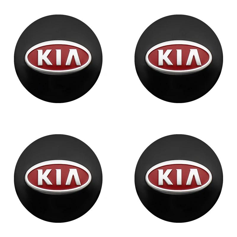 QZGF3 4pcs 3D 56mm Car emblem Wheel hub Center Cap Badge covers sticker Decals Styling accessories For KIA EV6 Sorento Niro Stinger
